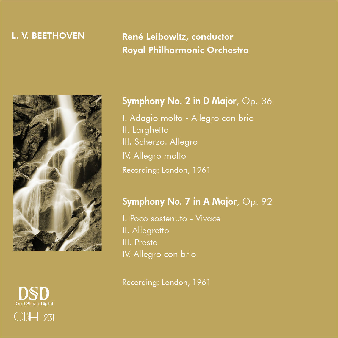 Beethoven Symphonies NOS. 2 & 7 - RENÉ LEIBOWITZ | ROYAL PHILARMONIC